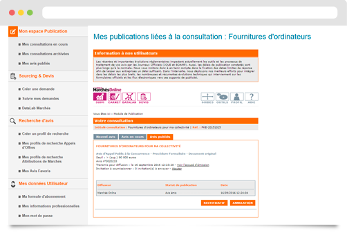 Suivez la publication de vos avis
